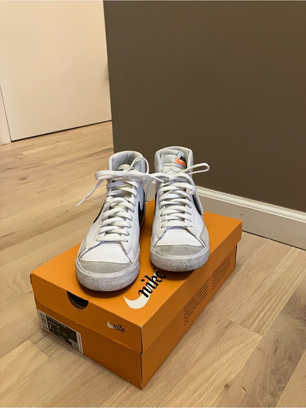 Nike Blazer White and Black High-Top Sneakers